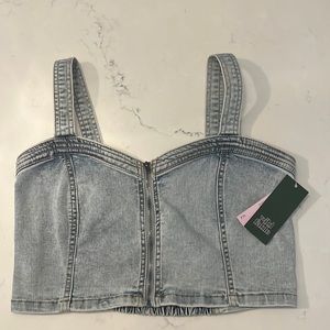 NWT Wild Fable Denim Zipper Tank size small